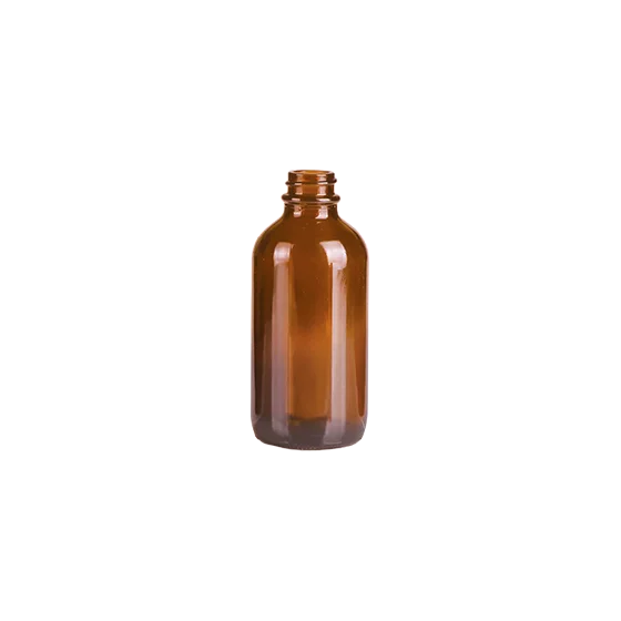 Amber glazen Boston ronde fles 120ml - RL12001