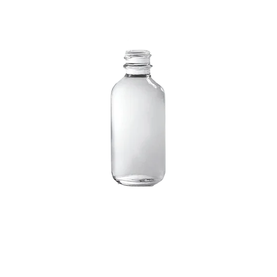Şeffaf Cam Boston Yuvarlak Şişesi 60.8ml