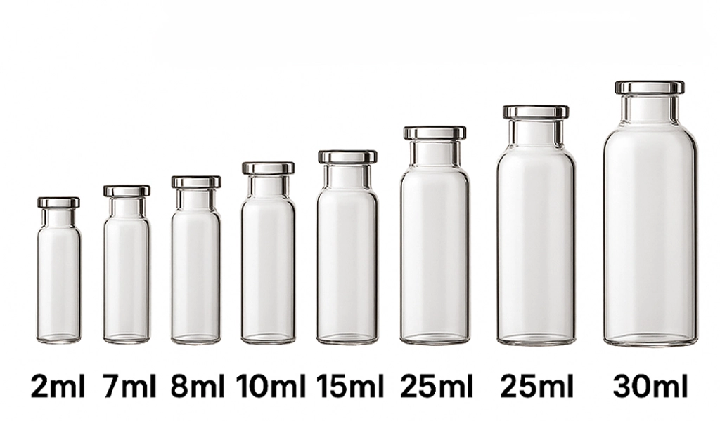 Clear injection vials made of high-quality borosilicate glass tubing, ideal for pharmaceutical and laboratory applications.