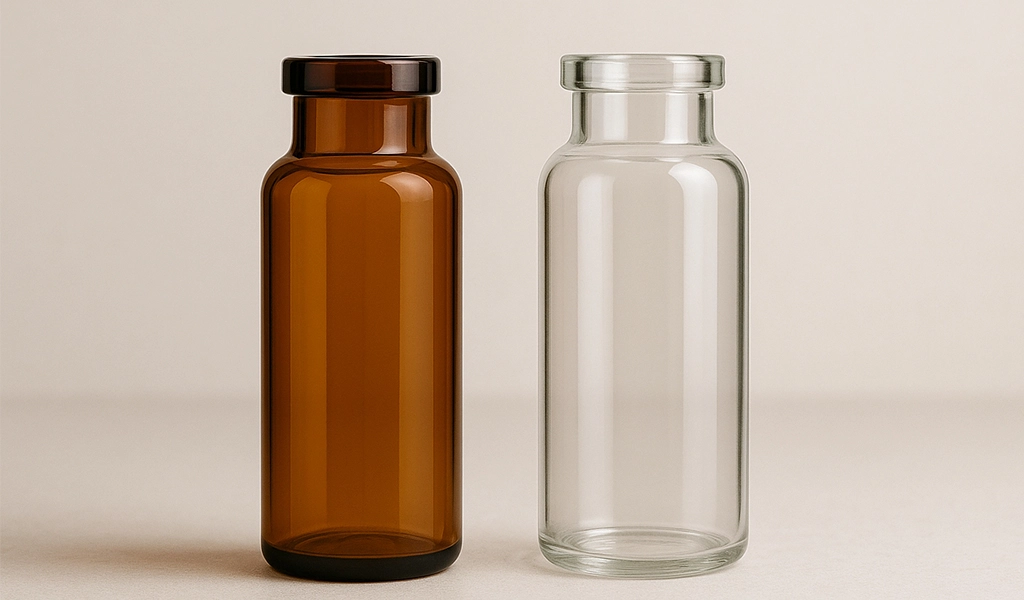 Redex Glass amber and clear borosilicate injection vials for pharmaceutical and laboratory use